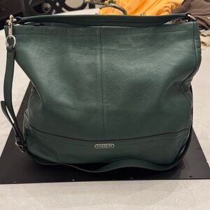 Coach Dark Green Leather Hobo Bag never used